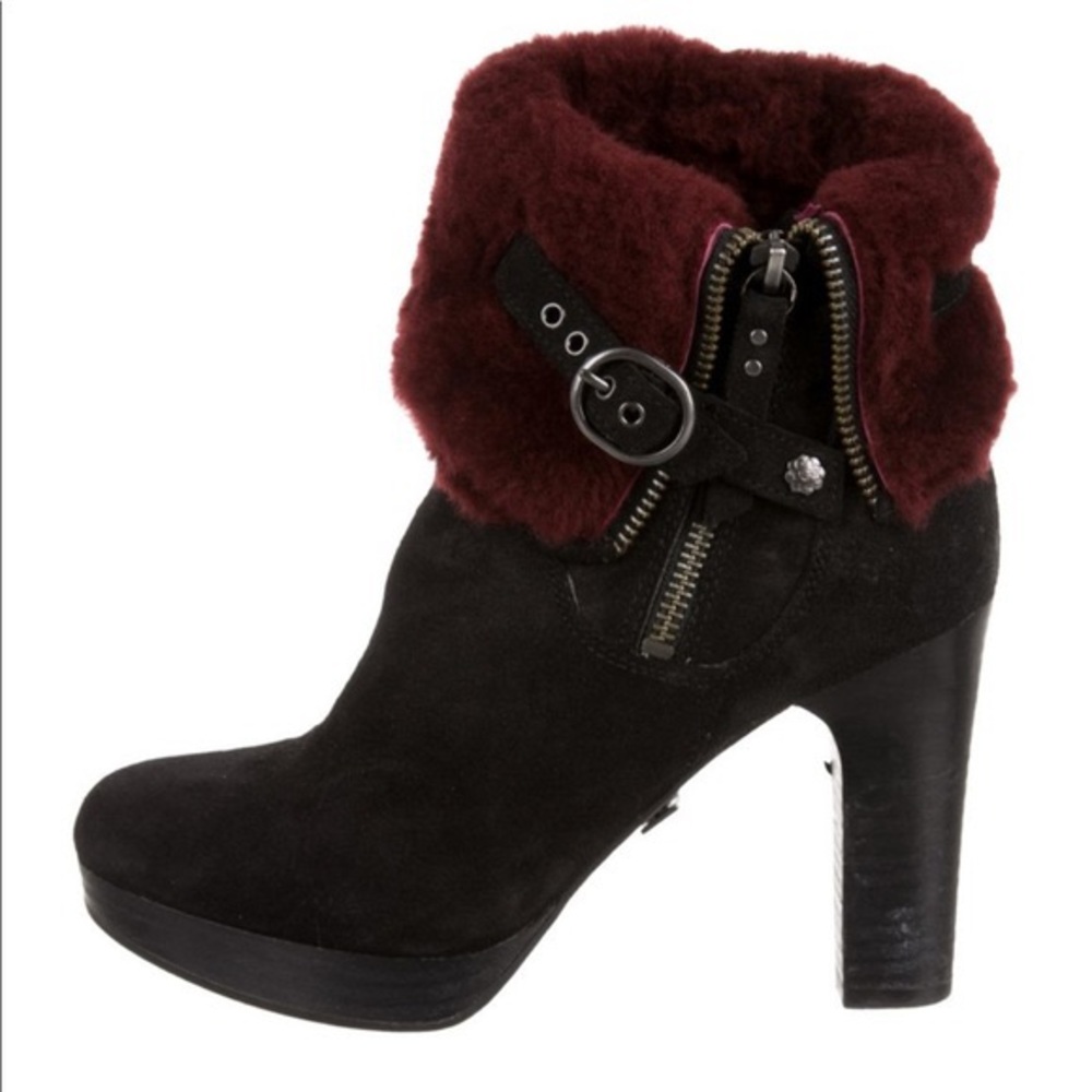 UGG Black Suede Ankle Boots - Size 8